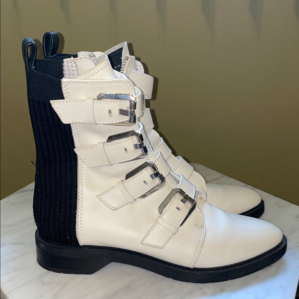 Dolce Vita Black and White Combat Boots